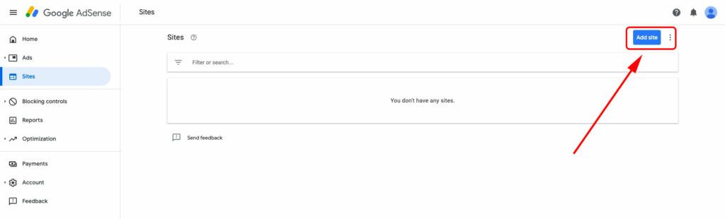 Add Sites to your AdSense when you're buying a website