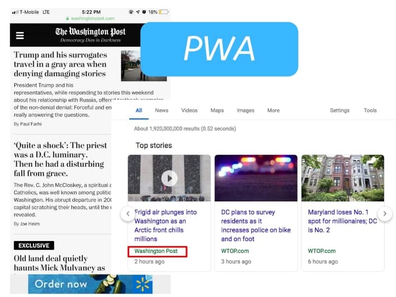 pwa google ranking signal