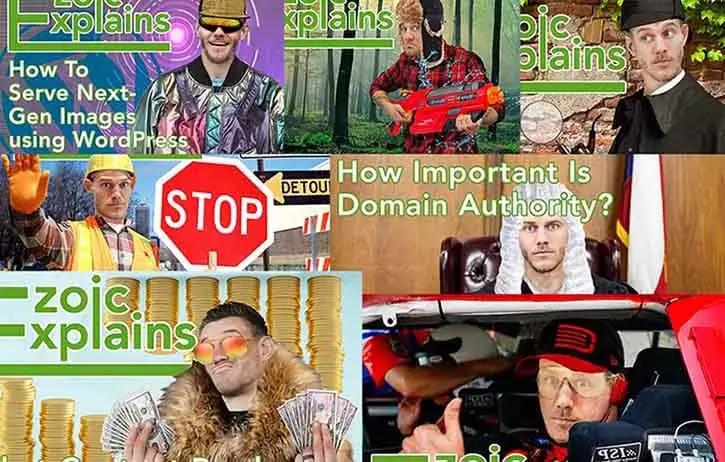 YouTube thumbnail examples from Ezoic