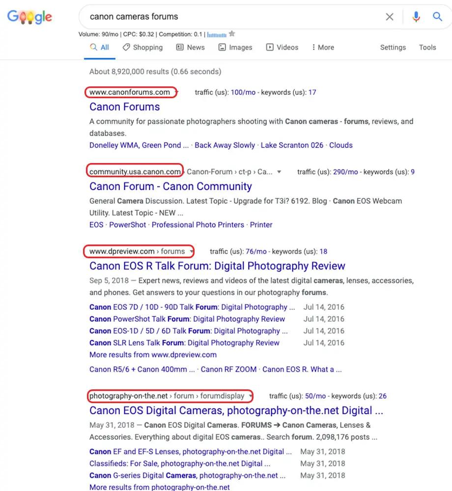 Check for competitors before starting a forum