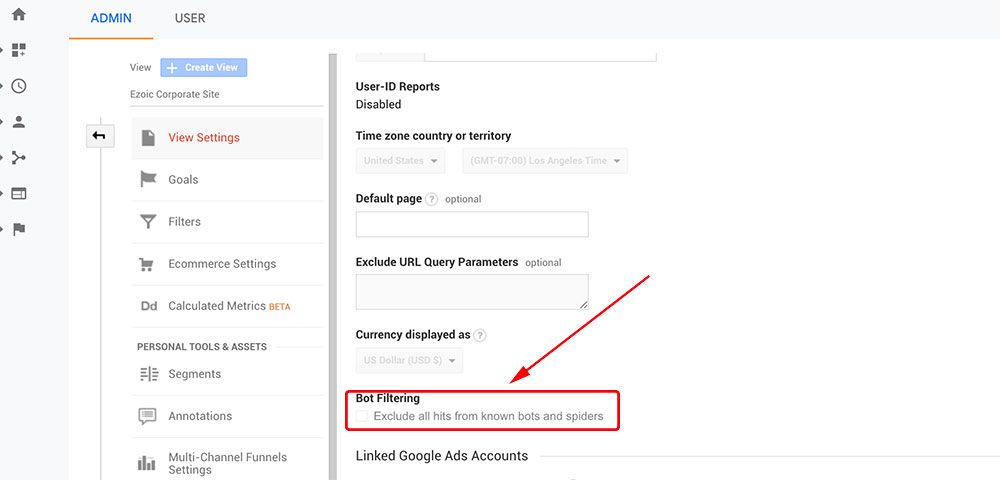 There's a setting in Google Analytics where you can toggle bot traffic filtering