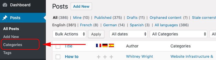 How do I build Categories on my site?