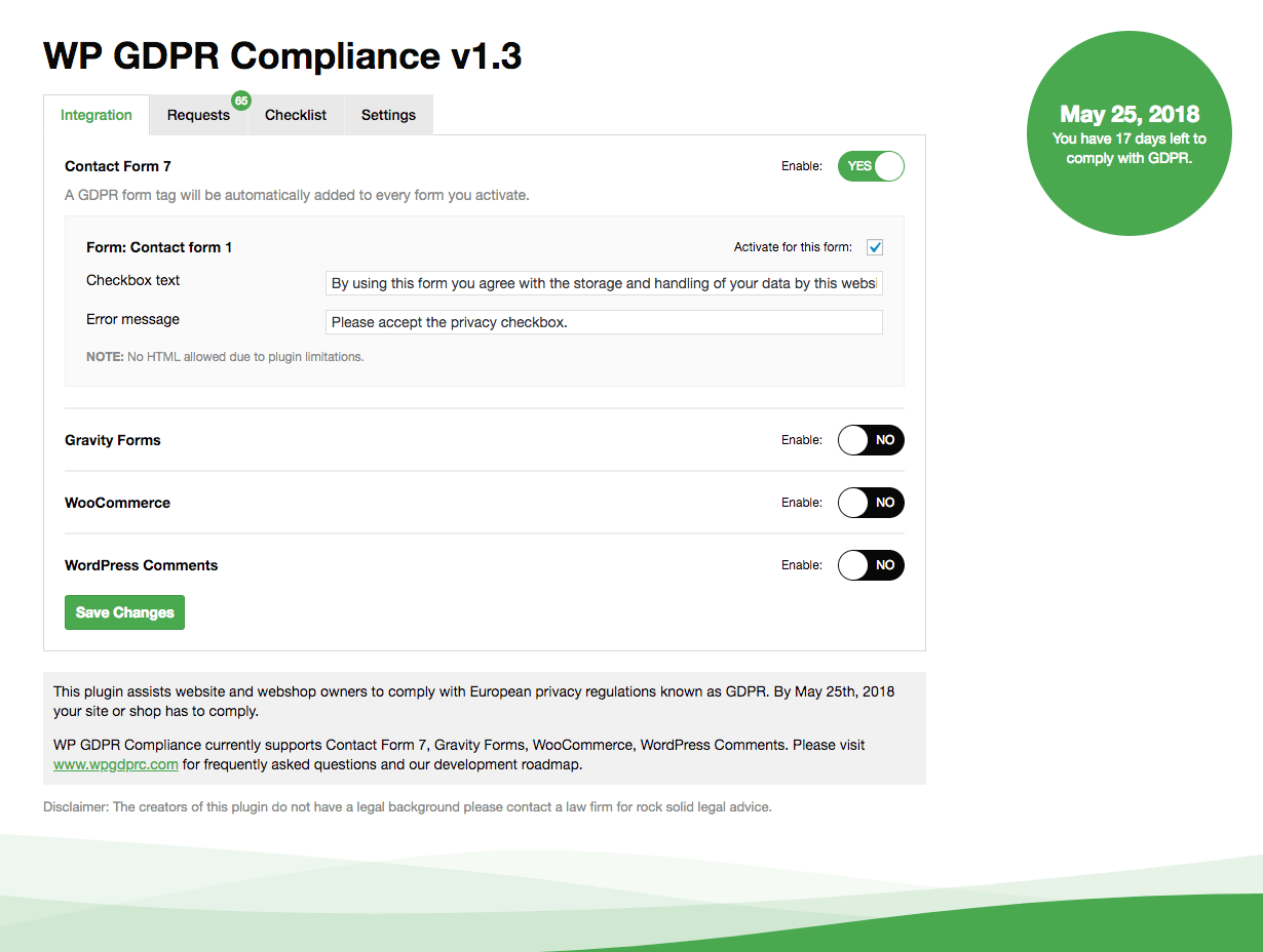 gdpr wordpress plugin