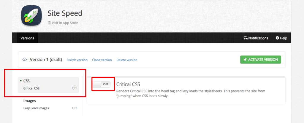critical css path app