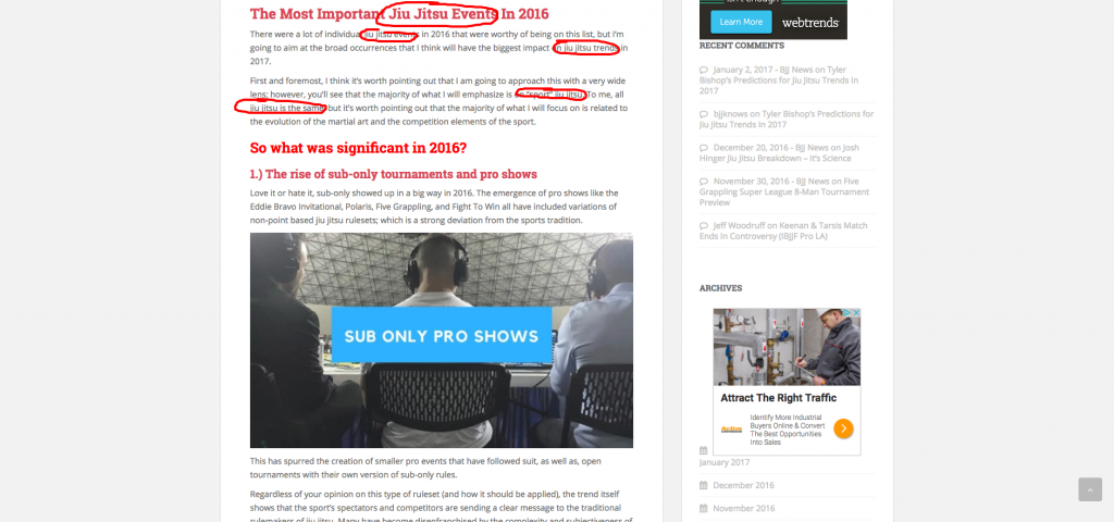 keyword research existing content