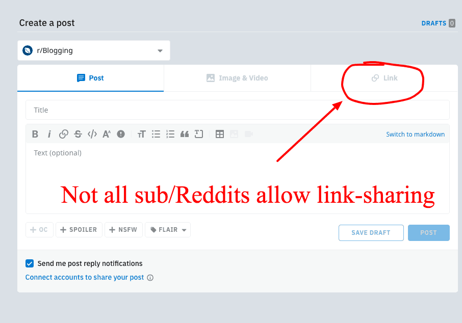 link sharing content