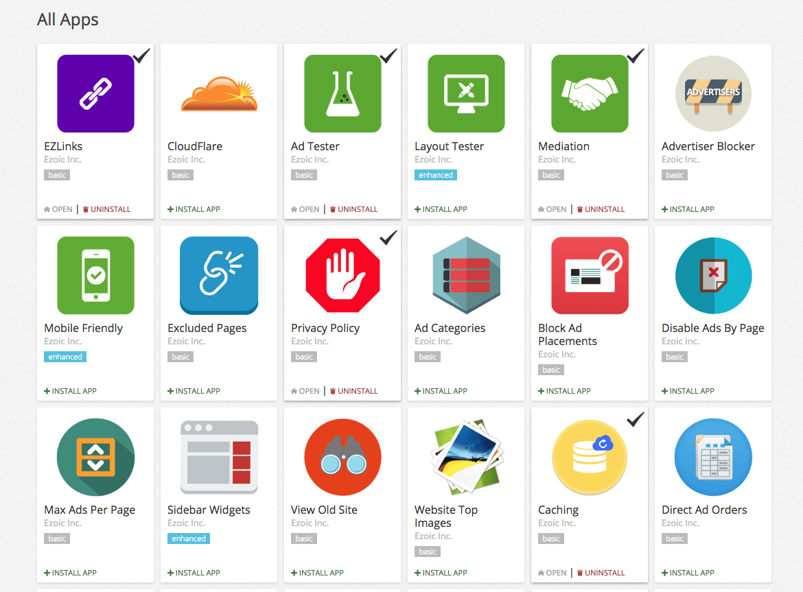 ezoic app store features