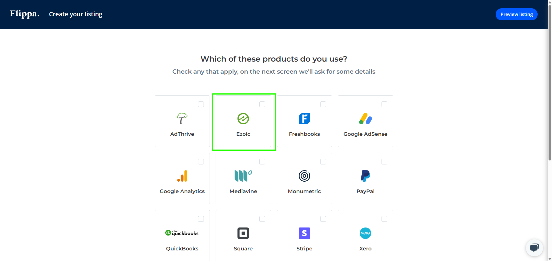 Selecting Ezoic