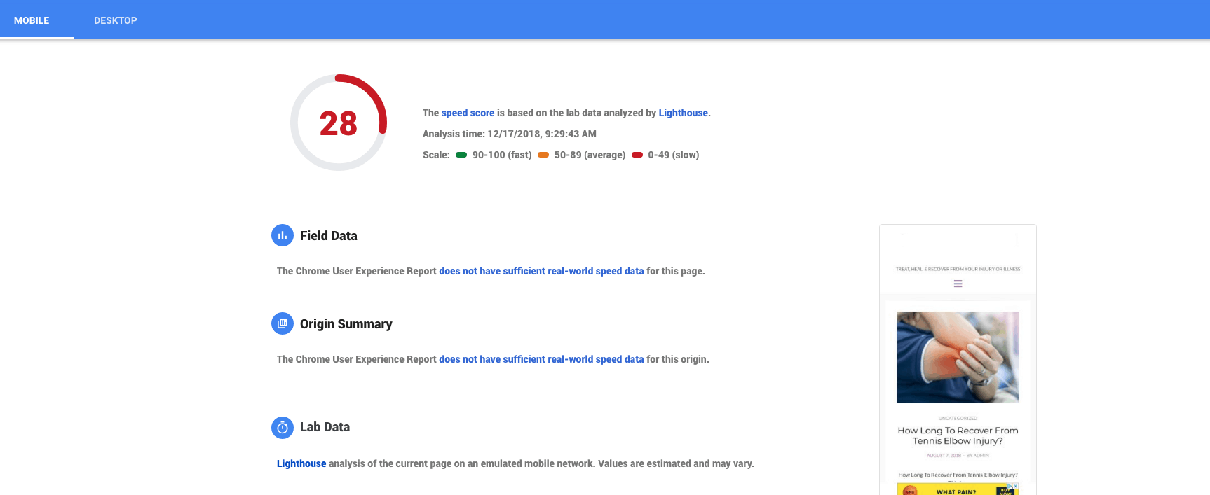 website infrastructure and speed